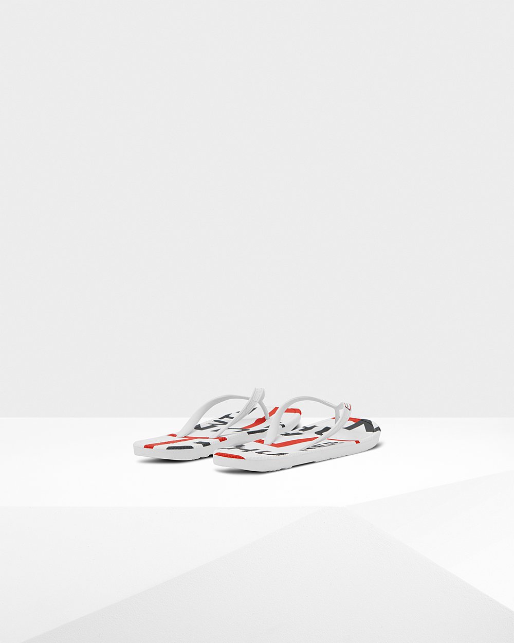 Mens Hunter Original Exploded Logo - Flip Flops White - 6201-NFKWT